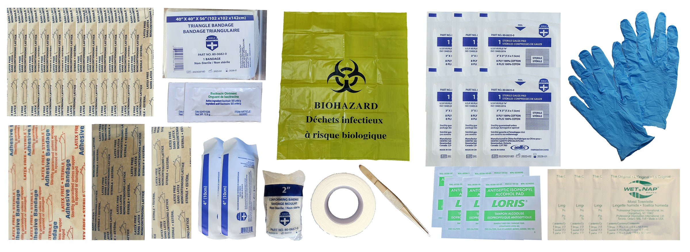 CSA Z1220-17 TYPE 1 PERSONAL FIRST AID KIT BULK IN 10 UNIT PLASTIC BOX - Servoxy Inc