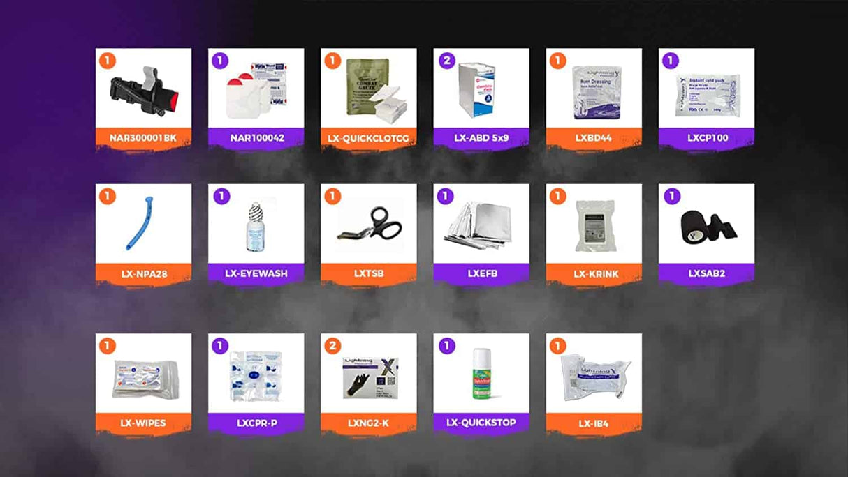 Lightning X Medical Fill Kit - Comprehensive First Responder Supplies - SERVOXY INC