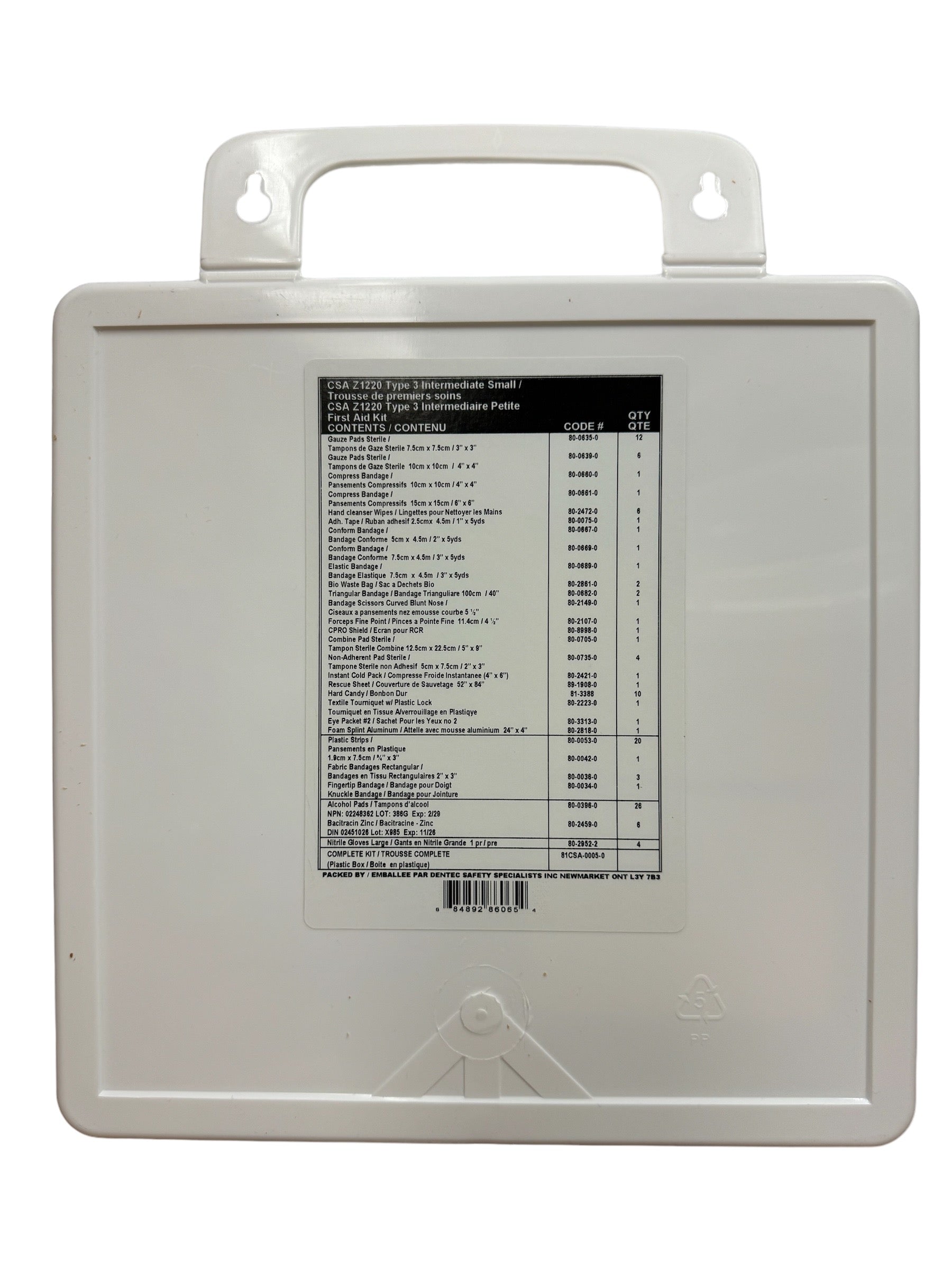 Wall-mountable first aid kit for workplaces with 2-25 workers