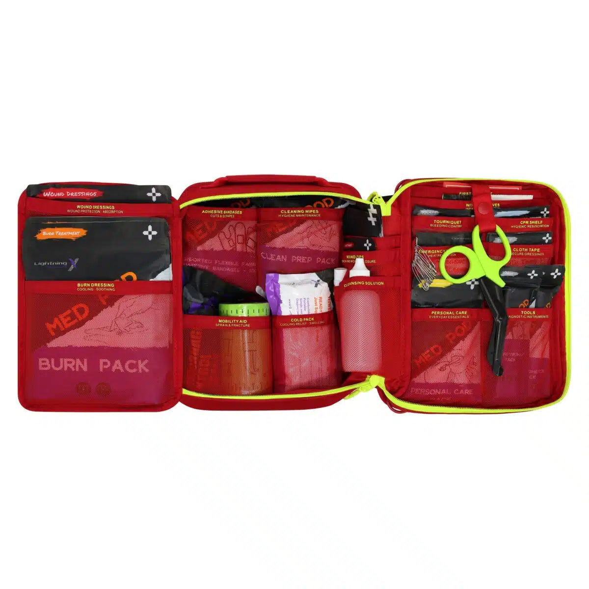 Large Soft Case First Aid Kit, Labeled Pockets LXFAK-SF-B+