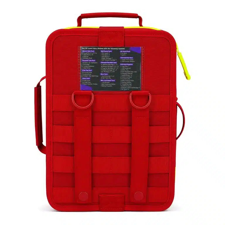 Large Waterproof First Aid Kit IPX7, Labeled Pockets, LXFAK-WP-B+