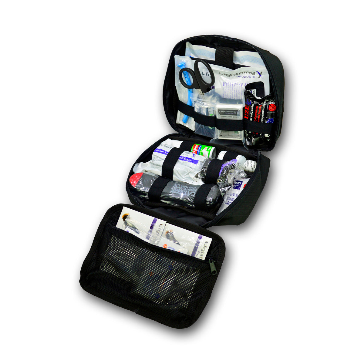 Lightning X Rip-Away Officer’s Patrol Tactical Gunshot & Trauma IFAK Kit w/Headrest Mount - SERVOXY INC