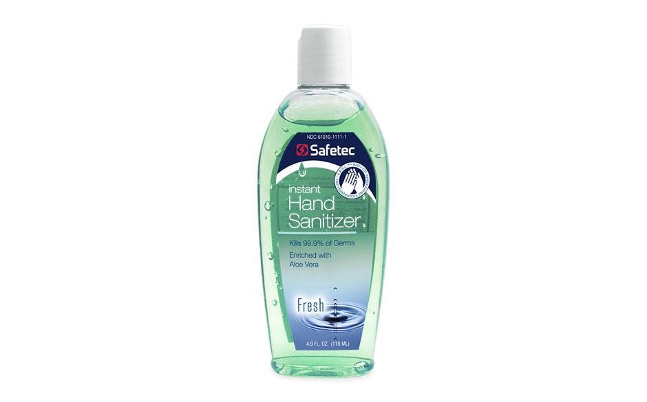 Safetec Instant Hand Sanitizer with Aloe (4oz Bottle) - SERVOXY INC