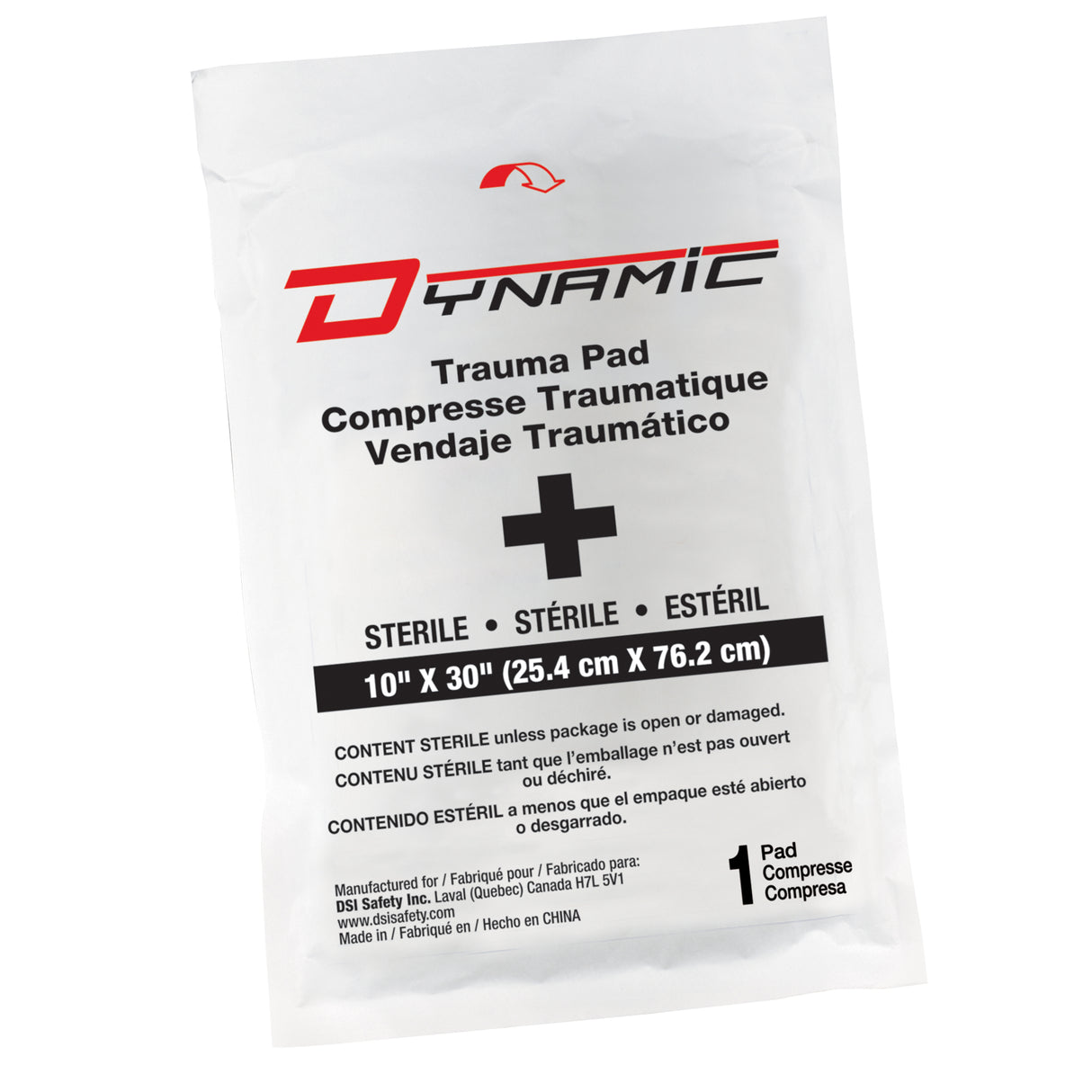 Trauma Gauze, Pad, 10" L x 30" W, Sterile, Medical Device Class 1 - SERVOXY INC