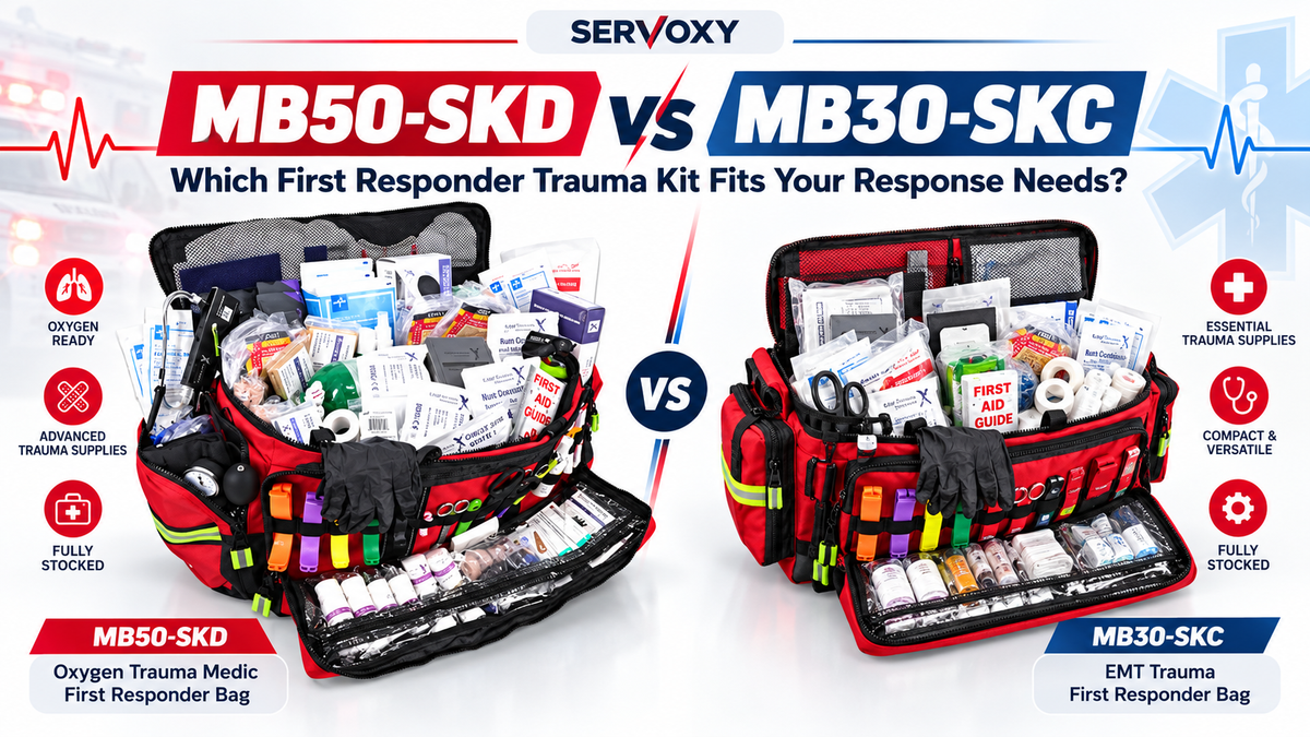 Our Two Most Popular First Responder Trauma Kits: MB50-SKD vs. MB30-SKC