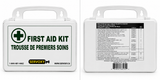 Servoxy CSA Z1220-24 Type 2 small first aid kit for 2-25 workers, shown front and back with first aid supplies inside