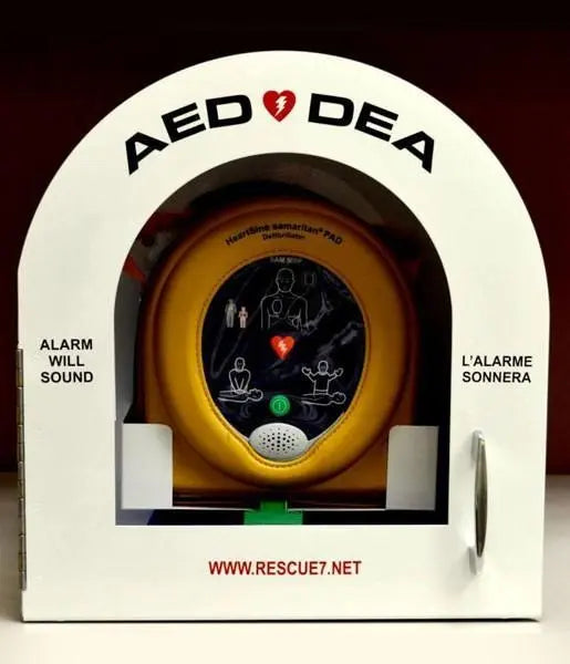 Bilingual Round Top AED/DEA Cabinet - SERVOXY INC