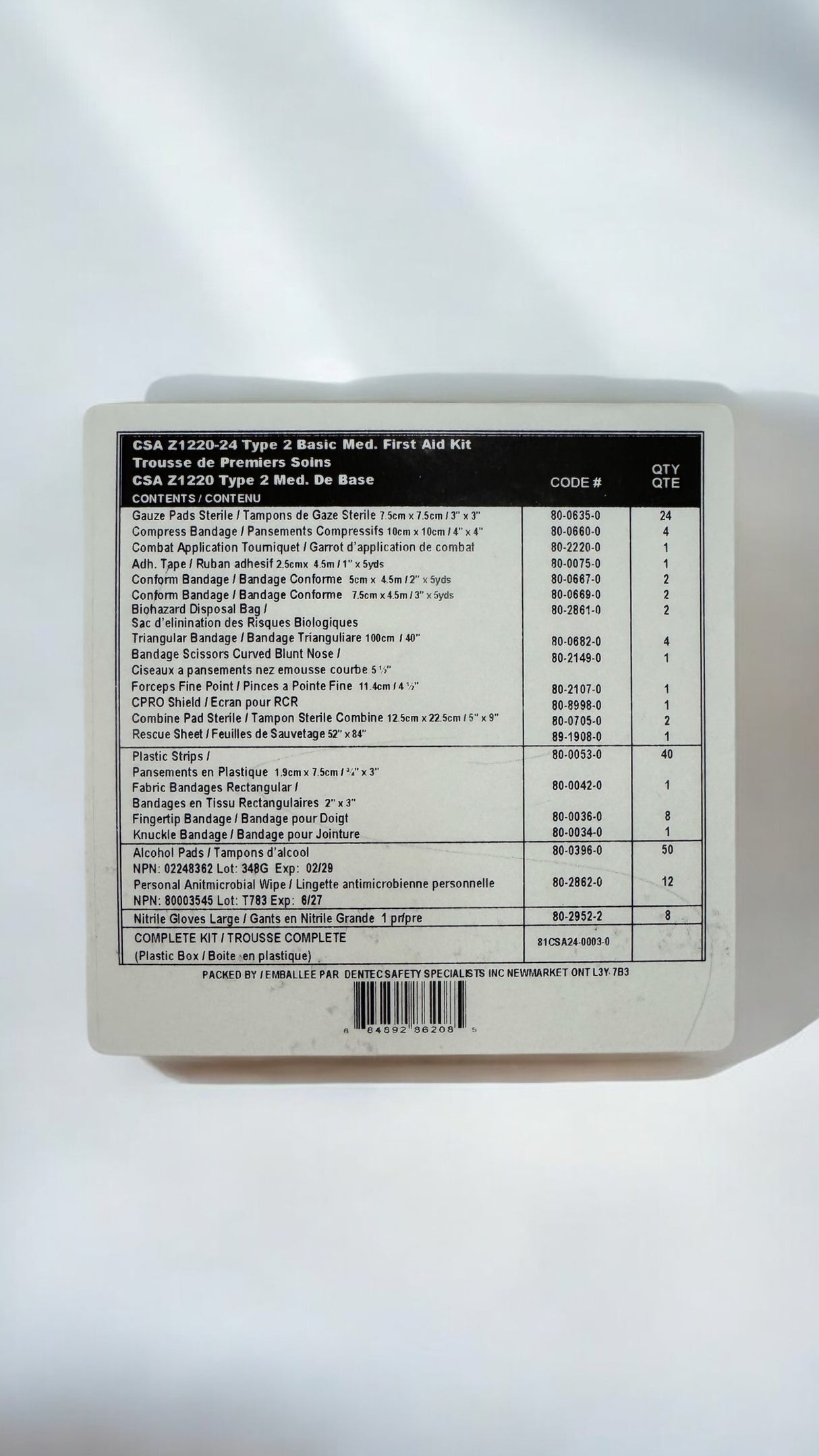 First Aid Kit CSA Z1120-24 Type 2 Low-Risk Environment, Medium (26-50 Workers) - Servoxy Inc