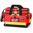 Red emergency bag with reflective stripes on a white background