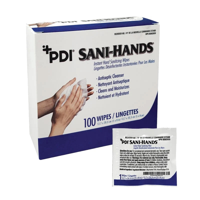 Sani-Hands® ALC Antimicrobial Hand Wipes – Packet (100/Box)
