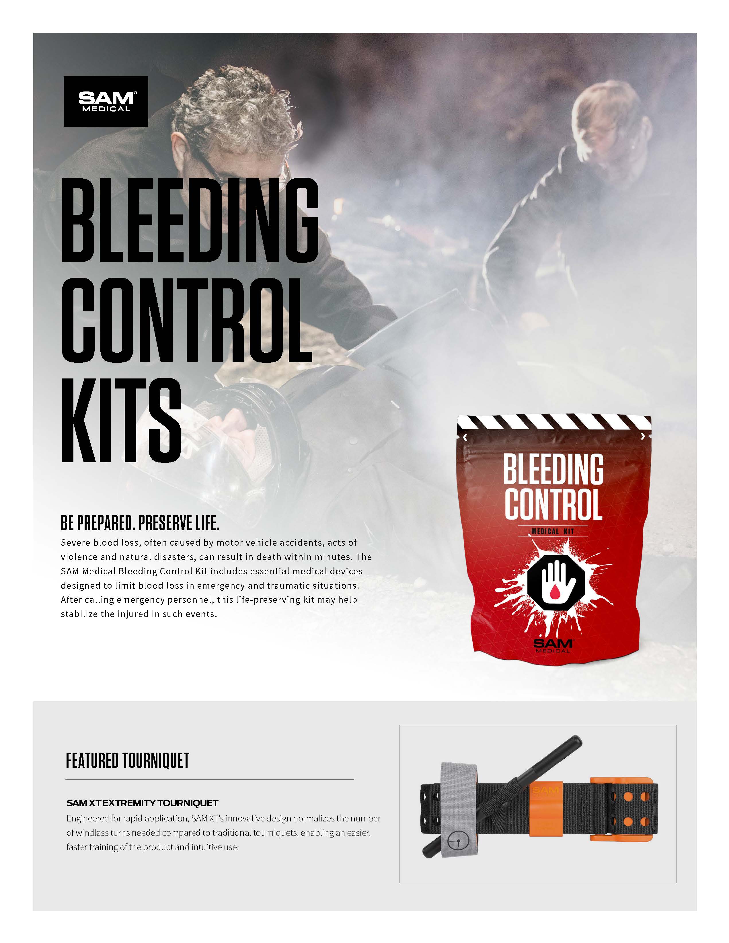 SAM Medical Bleeding Control Kit with IFAK Pouch - SERVOXY INC