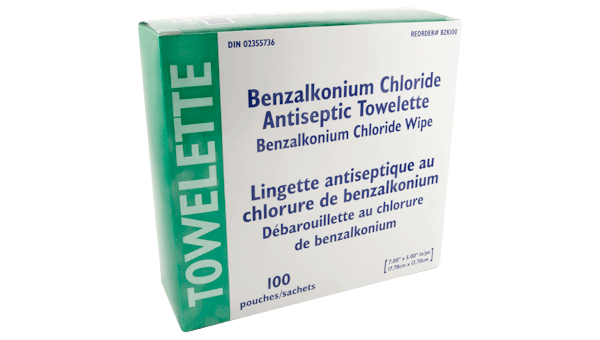 Benzalkonium Chloride (0.13% BZK) Antiseptic Towelettes - SERVOXY INC