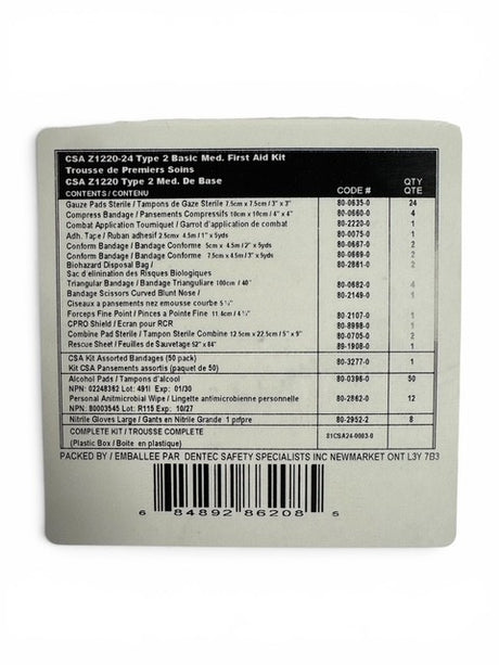 First Aid Kit CSA Z1120-24 Type 2 Low-Risk Environment, Medium (26-50 Workers) - Servoxy Inc