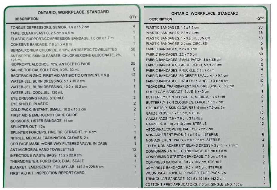 Canadian Workplace Standard First Aid Kit - SERVOXY INC