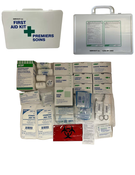 First Aid Kit, CSA Type 2 Low-Risk Environment, Medium (26-50 Workers), Plastic Box - SERVOXY INC