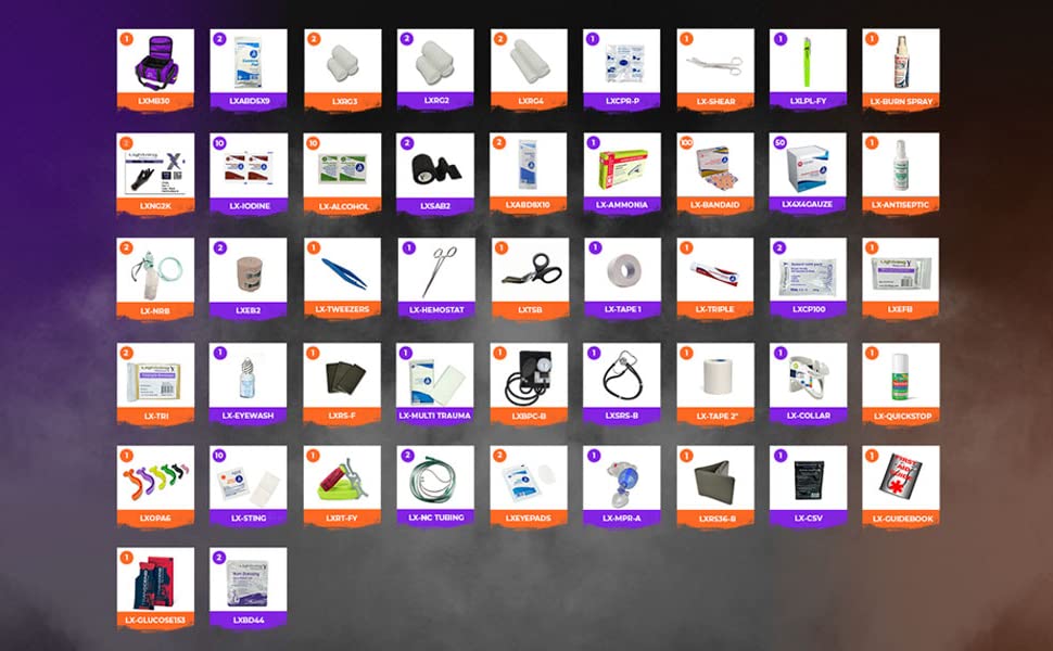 Lightning X MB35 Trauma Bag w Fill Kit C Stocked - SERVOXY INC