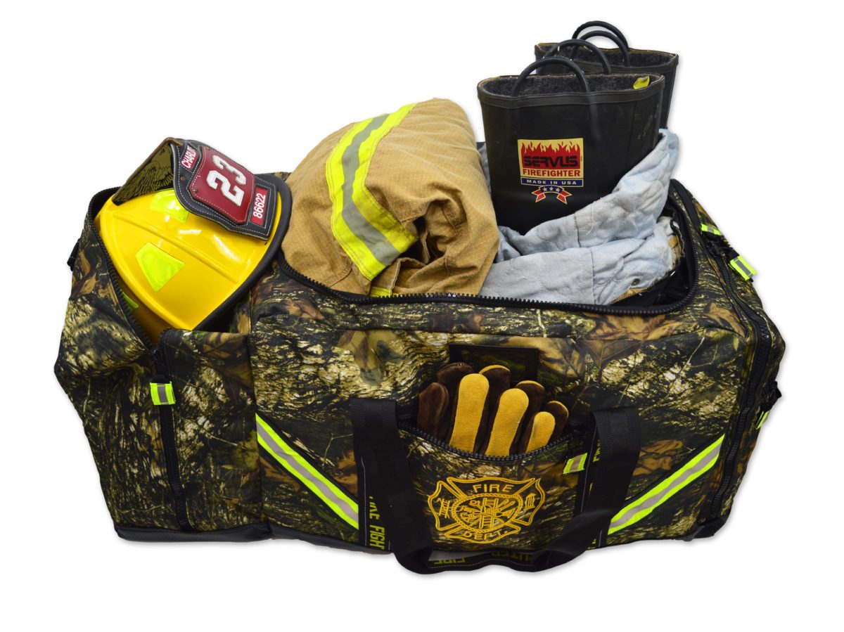 Lightning X Premium Camouflage 3XL Firefighter Step-In Gear Bag w/ Helmet Compartment – Deep Woods Camo - SERVOXY INC