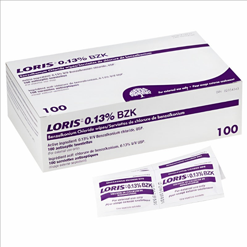 Antiseptic Wipes "LORIS" 0.13% BZK (100/box) - SERVOXY INC
