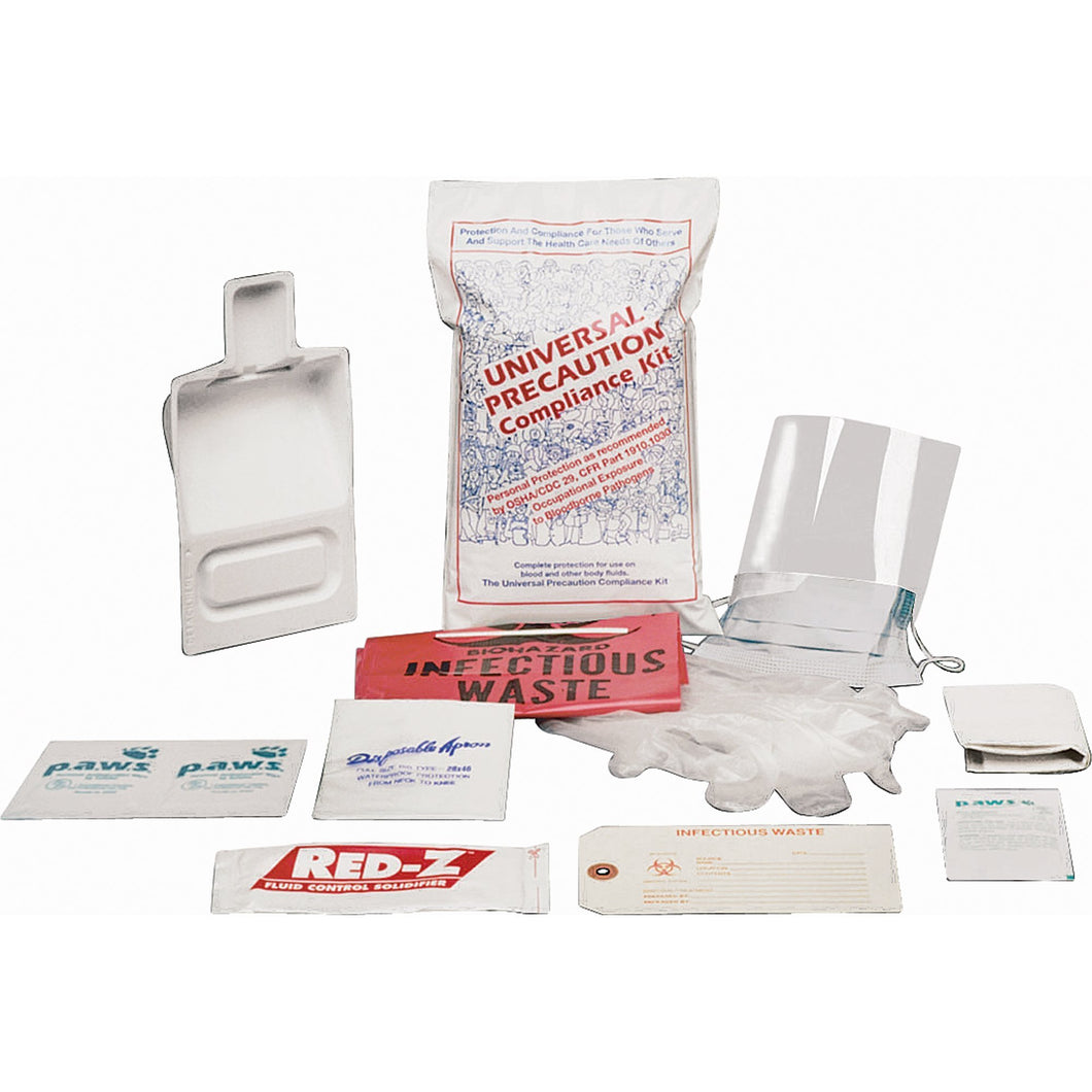 Biohazard Spill Clean-Up First Aid Kit with Safety mask/eyeshield and Protective apron - SERVOXY INC
