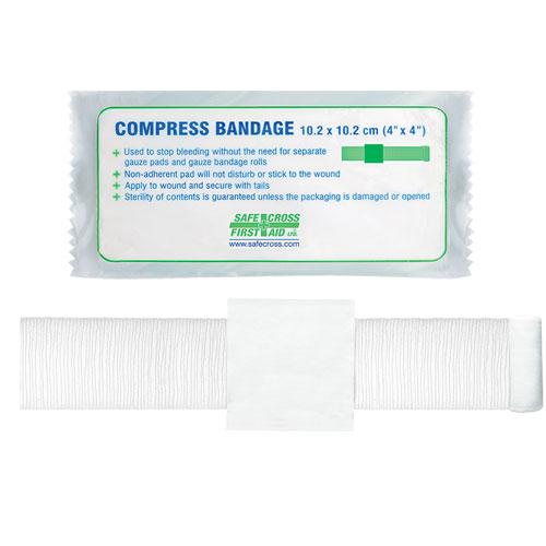 Compress Bandage, 10.2 x 10.2 cm (4" x 4"), Each - SERVOXY INC