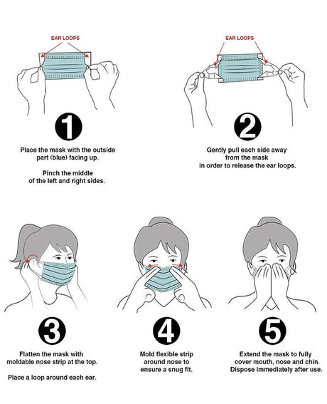 Ear Loop Face Masks 50 Pack Non-Medical - SERVOXY INC