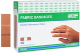 Fabric Bandages, 2.2 x 7.6 cm, 100 per box - SERVOXY INC