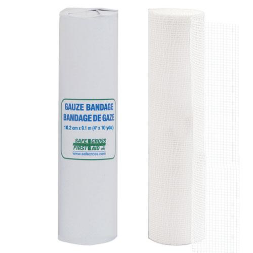 Bandage en gaze 10,2 cm x 9,1 m, Stérile,