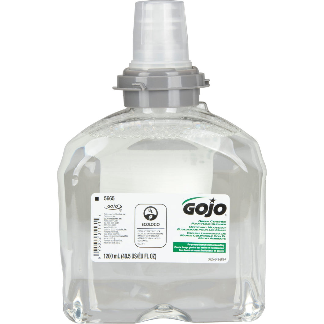 GOJO 5665-02 Green Certified Foam Hand Cleaner 1200 mL Refill for GOJO® TFX™ Dispenser - SERVOXY INC