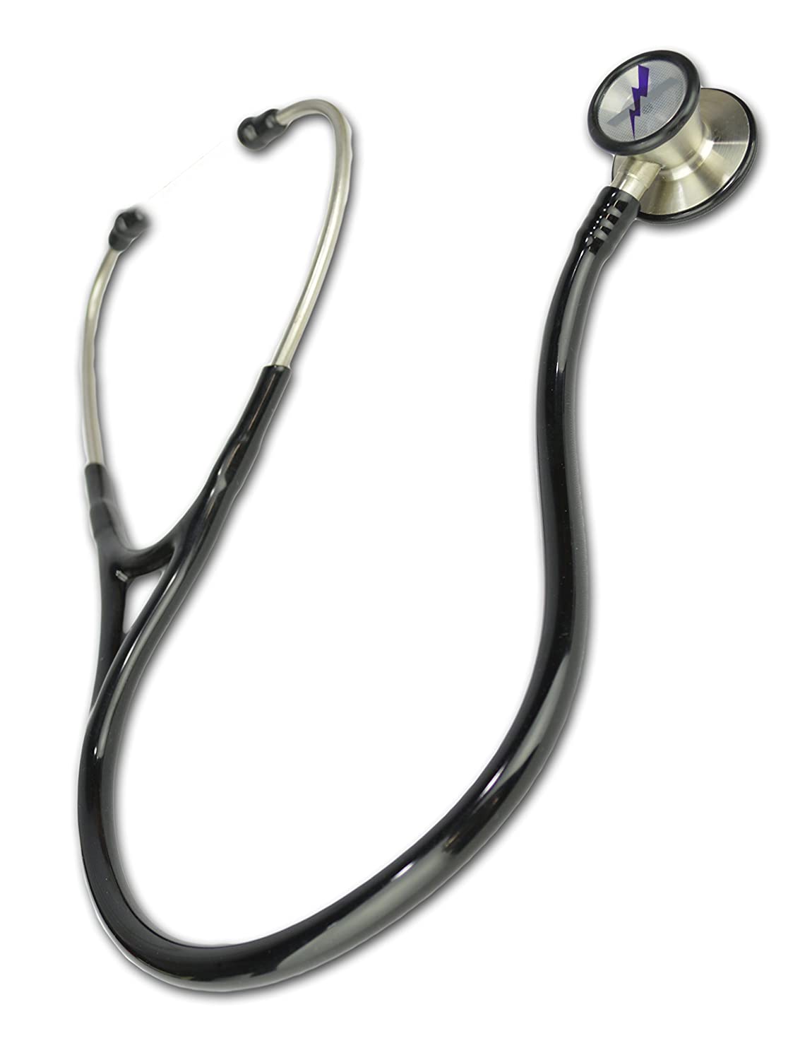 Professional Cardiology Dual Head Stainless Steel Stethoscope - Black - SERVOXY INC