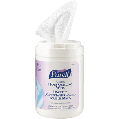 PURELL ALCOHOL HAND SANITIZING WIPES 175 COUNT CANISTER - SERVOXY INC