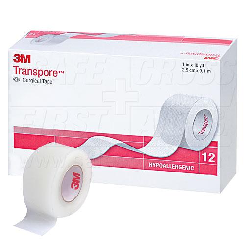 Transpore, Surgical Plastic Tape, 2.5 cm x 9.1 m, 12 per box - SERVOXY INC
